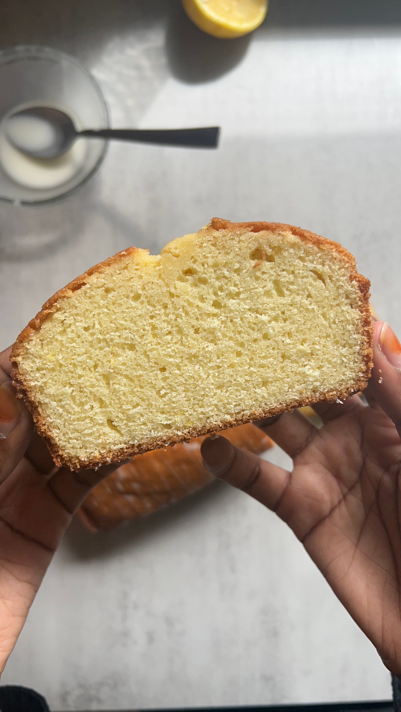 lemon pound cake slice
