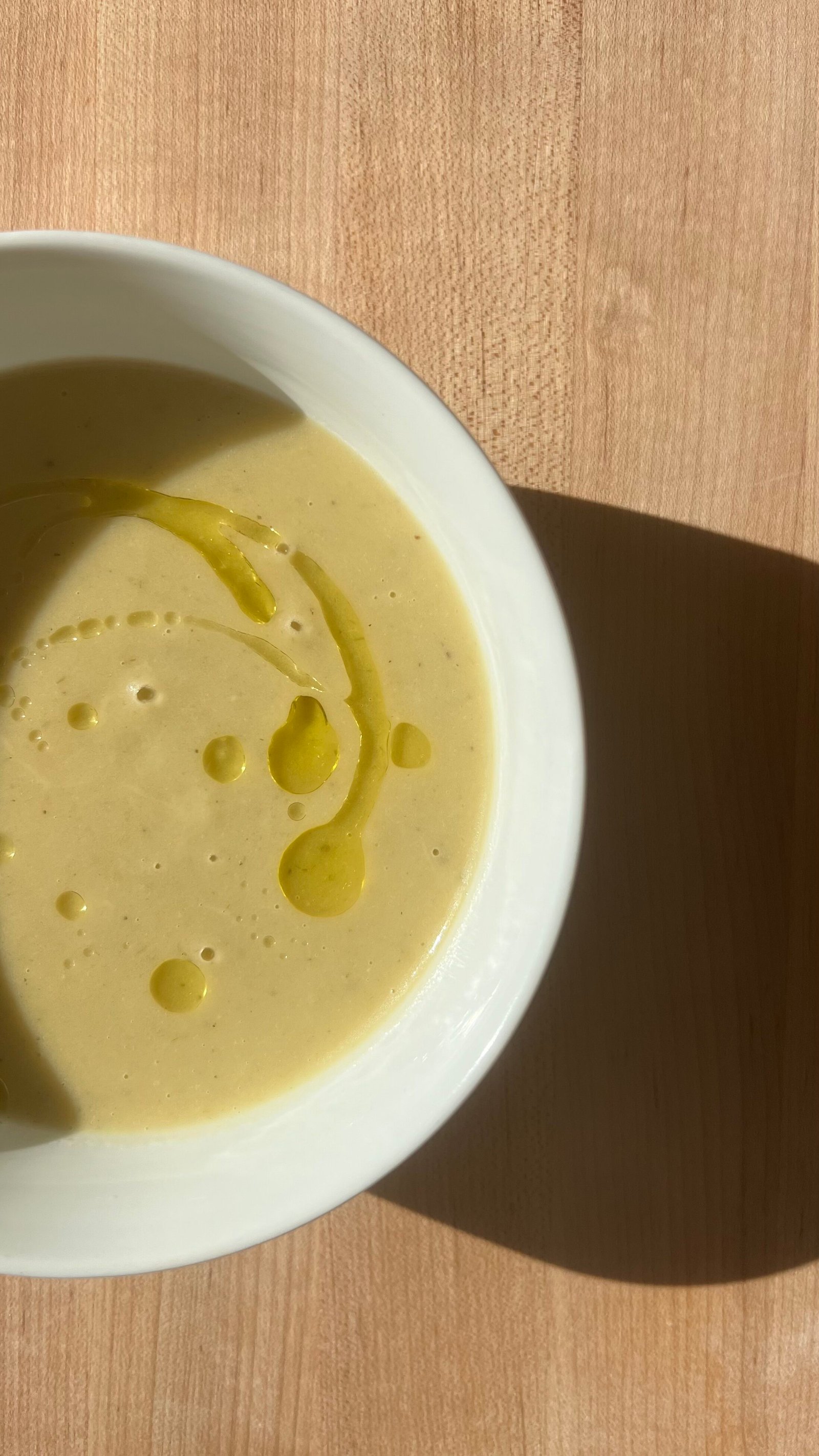 soup with oil drizzle